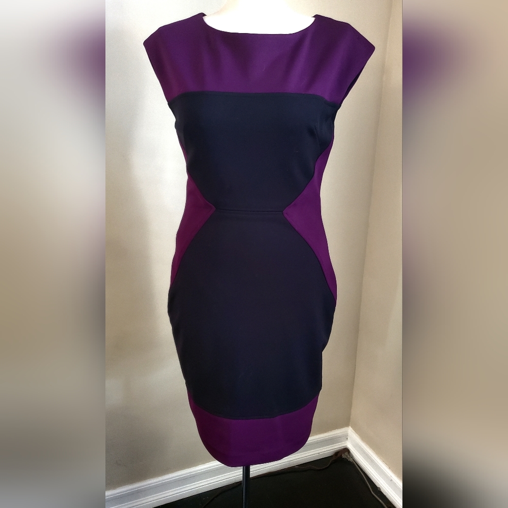 MAGGIE LONDON Black & Plumb dress size 6